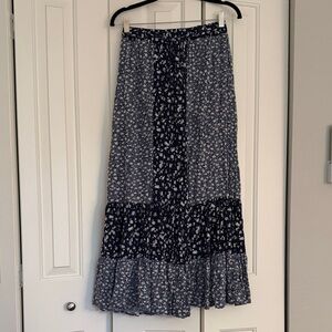 Floral Navy Maxi Skirt